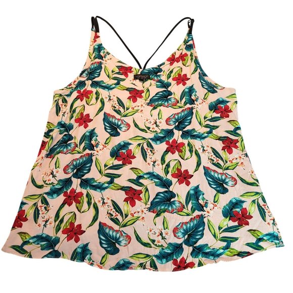Topshop Tops - TOPSHOP Womens SZ 12 Floral Double Strap Tank Top Summer Spring